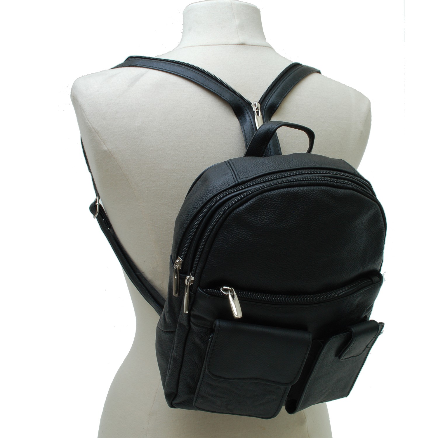 Womens Leather Backpack Purse Handbag Converts into Sling Bag Organizer